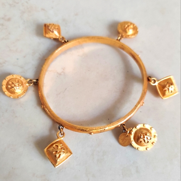 Vintage 80s Designer Ines de la Fressange Logo Charms Bracelet - Picture 4 of 16